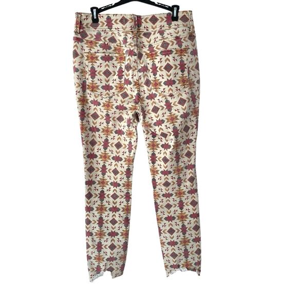 Free People We The Wild Child Skinny Navajo Aztec Print Cream Jeans size 31 - Picture 10 of 13